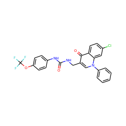 O=C(NCc1cn(-c2ccccc2)c2cc(Cl)ccc2c1=O)Nc1ccc(OC(F)(F)F)cc1 ZINC000096170295