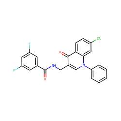 O=C(NCc1cn(-c2ccccc2)c2cc(Cl)ccc2c1=O)c1cc(F)cc(F)c1 ZINC000096170149