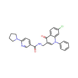 O=C(NCc1cn(-c2ccccc2)c2cc(Cl)ccc2c1=O)c1ccc(N2CCCC2)nc1 ZINC000096170176