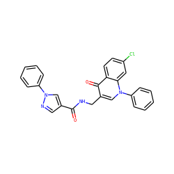 O=C(NCc1cn(-c2ccccc2)c2cc(Cl)ccc2c1=O)c1cnn(-c2ccccc2)c1 ZINC000096170127