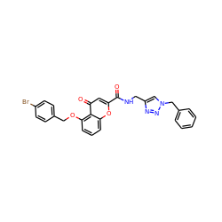 O=C(NCc1cn(Cc2ccccc2)nn1)c1cc(=O)c2c(OCc3ccc(Br)cc3)cccc2o1 ZINC000103256579