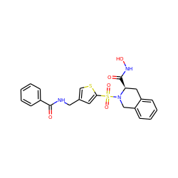 O=C(NCc1csc(S(=O)(=O)N2Cc3ccccc3C[C@@H]2C(=O)NO)c1)c1ccccc1 ZINC000013797765