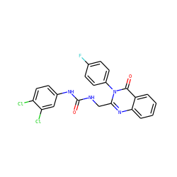 O=C(NCc1nc2ccccc2c(=O)n1-c1ccc(F)cc1)Nc1ccc(Cl)c(Cl)c1 ZINC000136409220