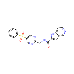 O=C(NCc1ncc(S(=O)(=O)c2ccccc2)cn1)c1cc2cnccc2[nH]1 ZINC000206007605