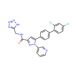 O=C(NCc1nnn[nH]1)c1cc(-c2ccc(-c3ccc(Cl)cc3Cl)cc2)n(-c2cccnc2)n1 ZINC000013534774