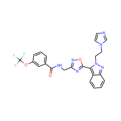 O=C(NCc1noc(-c2c3ccccc3nn2CCn2ccnc2)n1)c1cccc(OC(F)(F)F)c1 ZINC000117047946