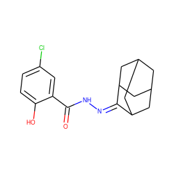 O=C(NN=C1C2CC3CC(C2)CC1C3)c1cc(Cl)ccc1O ZINC000000370361