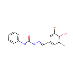 O=C(NN=Cc1cc(Br)c(O)c(Br)c1)Nc1ccccc1 ZINC000254079384