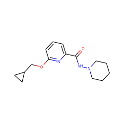 O=C(NN1CCCCC1)c1cccc(OCC2CC2)n1 ZINC000150157756