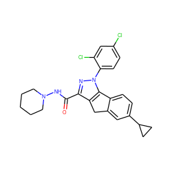 O=C(NN1CCCCC1)c1nn(-c2ccc(Cl)cc2Cl)c2c1Cc1cc(C3CC3)ccc1-2 ZINC000653719115