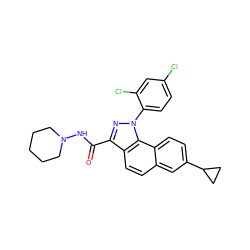 O=C(NN1CCCCC1)c1nn(-c2ccc(Cl)cc2Cl)c2c1ccc1cc(C3CC3)ccc12 ZINC000653717848