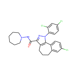 O=C(NN1CCCCCC1)c1nn(-c2ccc(Cl)cc2Cl)c2c1CCCc1cc(Cl)ccc1-2 ZINC000013676068