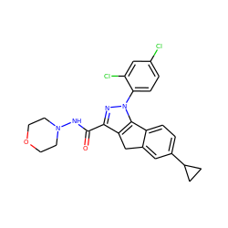 O=C(NN1CCOCC1)c1nn(-c2ccc(Cl)cc2Cl)c2c1Cc1cc(C3CC3)ccc1-2 ZINC000653718794