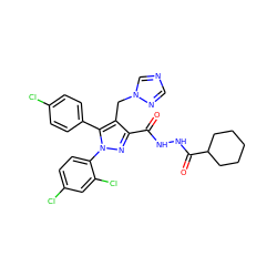 O=C(NNC(=O)C1CCCCC1)c1nn(-c2ccc(Cl)cc2Cl)c(-c2ccc(Cl)cc2)c1Cn1cncn1 ZINC000049771684