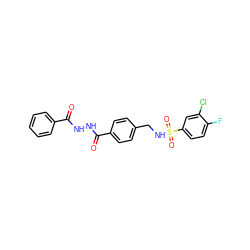 O=C(NNC(=O)c1ccc(CNS(=O)(=O)c2ccc(F)c(Cl)c2)cc1)c1ccccc1 ZINC000009441787