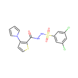 O=C(NNS(=O)(=O)c1cc(Cl)cc(Cl)c1)c1sccc1-n1cccc1 ZINC000008667037