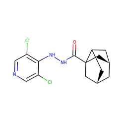 O=C(NNc1c(Cl)cncc1Cl)C12C[C@@H]3CC1C[C@H](C3)C2 ZINC000101511499