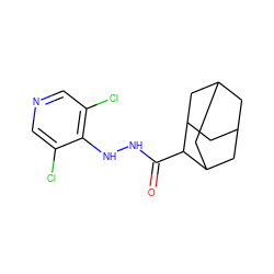 O=C(NNc1c(Cl)cncc1Cl)C1C2CC3CC(C2)CC1C3 ZINC000084652271