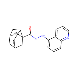 O=C(NNc1cccc2ncccc12)C12C[C@@H]3CC1C[C@H](C3)C2 ZINC000101510228