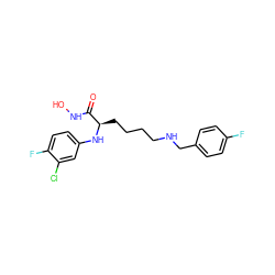 O=C(NO)[C@@H](CCCCNCc1ccc(F)cc1)Nc1ccc(F)c(Cl)c1 ZINC000071315972