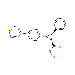 O=C(NO)[C@@H]1[C@H](c2ccccc2)[C@H]1c1ccc(-c2cncnc2)cc1 ZINC000103251624