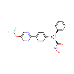 O=C(NO)[C@@H]1[C@H](c2ccccc2)[C@H]1c1ccc(-c2ncc(OC(F)F)cn2)cc1 ZINC000653711524