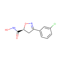 O=C(NO)[C@@H]1CC(c2cccc(Cl)c2)=NO1 ZINC000103254152