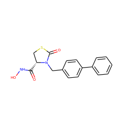 O=C(NO)[C@@H]1CSC(=O)N1Cc1ccc(-c2ccccc2)cc1 ZINC000073296046