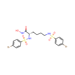 O=C(NO)[C@H](CCCCNS(=O)(=O)c1ccc(Br)cc1)NS(=O)(=O)c1ccc(Br)cc1 ZINC000049881824