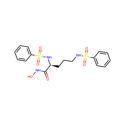 O=C(NO)[C@H](CCCNS(=O)(=O)c1ccccc1)NS(=O)(=O)c1ccccc1 ZINC000040429524