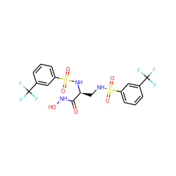 O=C(NO)[C@H](CNS(=O)(=O)c1cccc(C(F)(F)F)c1)NS(=O)(=O)c1cccc(C(F)(F)F)c1 ZINC000049881939