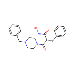 O=C(NO)[C@H](Cc1ccccc1)C(=O)N1CCN(Cc2ccccc2)CC1 ZINC000049942485