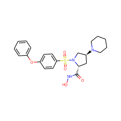 O=C(NO)[C@H]1C[C@H](N2CCCCC2)CN1S(=O)(=O)c1ccc(Oc2ccccc2)cc1 ZINC000013835744