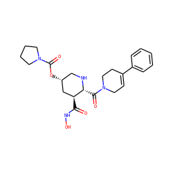 O=C(NO)[C@H]1C[C@H](OC(=O)N2CCCC2)CN[C@@H]1C(=O)N1CC=C(c2ccccc2)CC1 ZINC000096308876