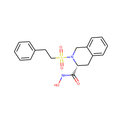 O=C(NO)[C@H]1Cc2ccccc2CN1S(=O)(=O)CCc1ccccc1 ZINC000013797707