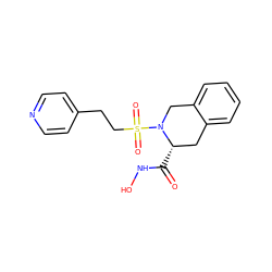 O=C(NO)[C@H]1Cc2ccccc2CN1S(=O)(=O)CCc1ccncc1 ZINC000013797744