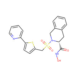 O=C(NO)[C@H]1Cc2ccccc2CN1S(=O)(=O)Cc1ccc(-c2ccccn2)s1 ZINC000027519500