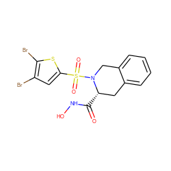 O=C(NO)[C@H]1Cc2ccccc2CN1S(=O)(=O)c1cc(Br)c(Br)s1 ZINC000013797768