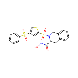 O=C(NO)[C@H]1Cc2ccccc2CN1S(=O)(=O)c1cc(S(=O)(=O)c2ccccc2)cs1 ZINC000013797748