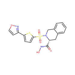 O=C(NO)[C@H]1Cc2ccccc2CN1S(=O)(=O)c1ccc(-c2ccon2)s1 ZINC000013797762