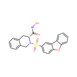 O=C(NO)[C@H]1Cc2ccccc2CN1S(=O)(=O)c1ccc2oc3ccccc3c2c1 ZINC000013797705