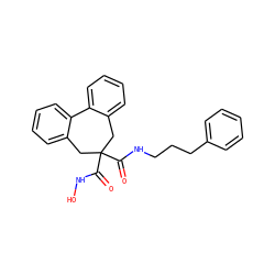 O=C(NO)C1(C(=O)NCCCc2ccccc2)Cc2ccccc2-c2ccccc2C1 ZINC000013780637