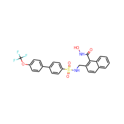 O=C(NO)c1c(CNS(=O)(=O)c2ccc(-c3ccc(OC(F)(F)F)cc3)cc2)ccc2ccccc12 ZINC000001490533