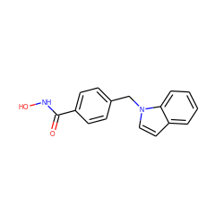 O=C(NO)c1ccc(Cn2ccc3ccccc32)cc1 ZINC000146383554