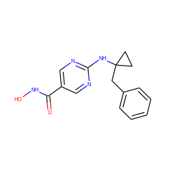 O=C(NO)c1cnc(NC2(Cc3ccccc3)CC2)nc1 ZINC000166765331