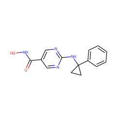 O=C(NO)c1cnc(NC2(c3ccccc3)CC2)nc1 ZINC000166713691