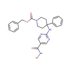 O=C(NO)c1cnc(NC2(c3ccccc3)CCN(C(=O)OCc3ccccc3)CC2)nc1 ZINC001772656996