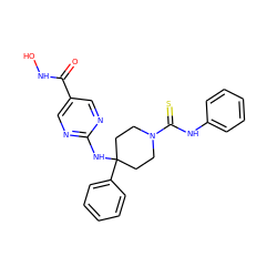 O=C(NO)c1cnc(NC2(c3ccccc3)CCN(C(=S)Nc3ccccc3)CC2)nc1 ZINC001772569968