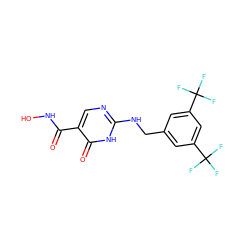 O=C(NO)c1cnc(NCc2cc(C(F)(F)F)cc(C(F)(F)F)c2)[nH]c1=O ZINC000095920649