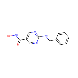 O=C(NO)c1cnc(NCc2ccccc2)nc1 ZINC000166666031